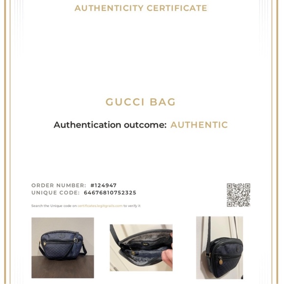 Vintage Gucci GG Navy Blue Canvas w/ leather Crossbody Bag - Picture 16 of 16